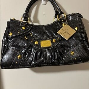 549A. Baby Phat Black and Gold Shoulder Bag NWT